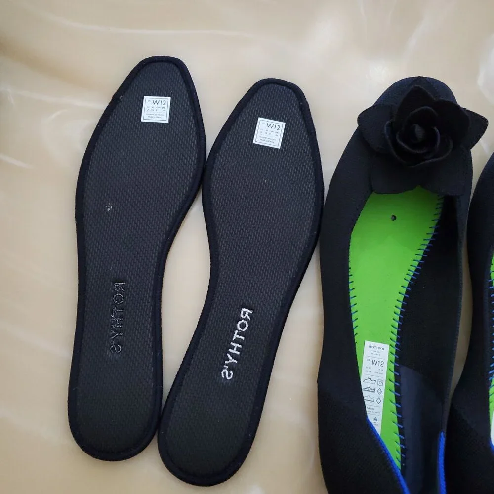 Rothy's The Petal Square Women's Slip On Flat in Black Size 12 - Picture 12 of 12